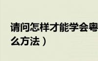 请问怎样才能学会粤语?（怎么学习粤语有什么方法）