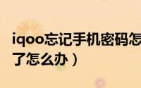 iqoo忘记手机密码怎么办（imoo手机密码忘了怎么办）
