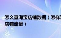 怎么查淘宝店铺数据（怎样看淘宝的店铺数据如何查看淘宝店铺流量）
