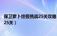 保卫萝卜终极挑战25关攻略（保卫萝卜挑战模式攻略[25]第25关）