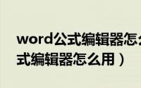 word公式编辑器怎么打分段函数（word公式编辑器怎么用）