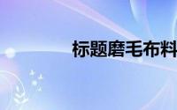 标题磨毛布料的特点是什么