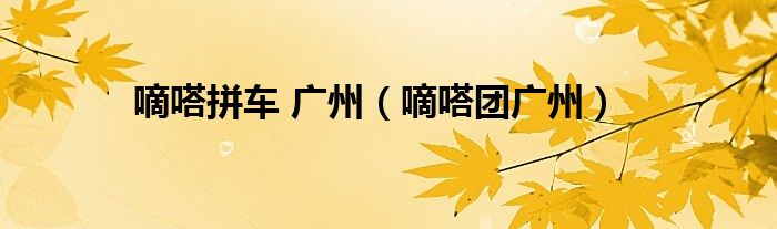 嘀嗒拼车 广州（嘀嗒团广州）