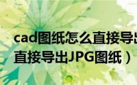 cad图纸怎么直接导出jpg图（CAD图纸怎么直接导出JPG图纸）