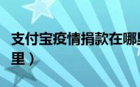 支付宝疫情捐款在哪里（支付宝疫情捐款在哪里）