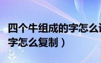 四个牛组成的字怎么读（“四个牛”组成的文字怎么复制）