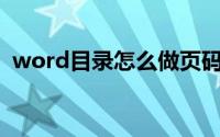 word目录怎么做页码（Word目录怎么做）