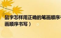鼠字怎样用正确的笔画顺序书写出来（鼠字怎样用正确的笔画顺序书写）