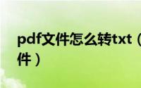 pdf文件怎么转txt（PDF文件怎么转TXT文件）