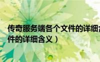 传奇服务端各个文件的详细含义是什么（传奇服务端各个文件的详细含义）