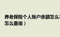 养老保险个人账户余额怎么不一样（养老保险个人账户余额怎么查询）