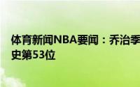 体育新闻NBA要闻：乔治季后赛得分连超纳什等4人升至历史第53位