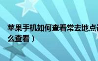 苹果手机如何查看常去地点记录（苹果手机常去地点记录怎么查看）