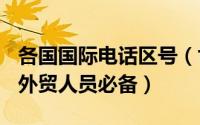 各国国际电话区号（世界各国长途电话区号--外贸人员必备）