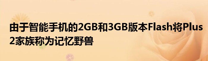“由于智能手机的2GB和3GB版本Flash将Plus2家族称为记忆野兽