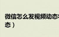 微信怎么发视频动态状态（微信怎么发视频动态）