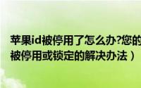 苹果id被停用了怎么办?您的AppleID被锁...（Apple ID 已被停用或锁定的解决办法）