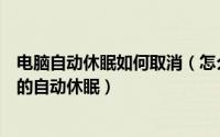 电脑自动休眠如何取消（怎么设置电脑不休眠怎么取消电脑的自动休眠）