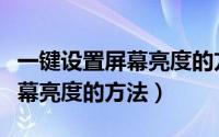 一键设置屏幕亮度的方法有哪些（一键设置屏幕亮度的方法）