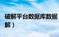 破解平台数据库数据（房友软件数据库怎样破解）