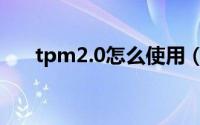 tpm2.0怎么使用（tpm2.0怎么启用）