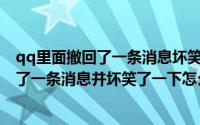 qq里面撤回了一条消息坏笑了一下怎么弄（手机QQ中撤回了一条消息并坏笑了一下怎么设置的）