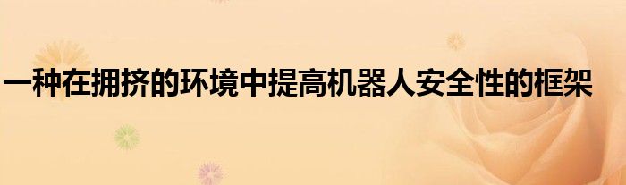 一种在拥挤的环境中提高机器人安全性的框架
