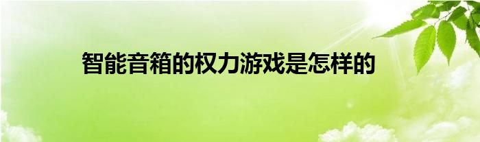 智能音箱的权力游戏是怎样的