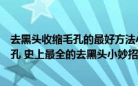 去黑头收缩毛孔的最好方法小妙招学生（怎么去黑头收缩毛孔 史上最全的去黑头小妙招）