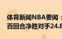 体育新闻NBA要闻：优势颇大老鹰大阵容每百回合净胜对手24.8分