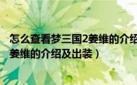 怎么查看梦三国2姜维的介绍及出装攻略（怎么查看梦三国2姜维的介绍及出装）