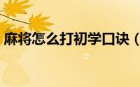 麻将怎么打初学口诀（麻将怎么打初学规则）