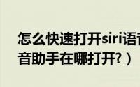 怎么快速打开siri语音助手（苹果手机siri语音助手在哪打开?）