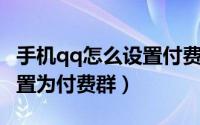 手机qq怎么设置付费进群（手机QQ群怎么设置为付费群）
