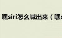 嘿siri怎么喊出来（嘿siri怎么设置用中文喊）