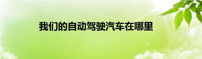 我们的自动驾驶汽车在哪里