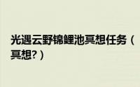 光遇云野锦鲤池冥想任务（《光遇》云野锦鲤池在哪里怎么冥想?）