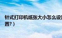 针式打印机纸张大小怎么设置（针式打印机纸张大小怎么设置?）