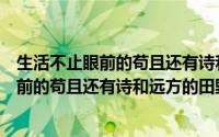 生活不止眼前的苟且还有诗和远方的田野含义（生活不止眼前的苟且还有诗和远方的田野）