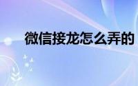 微信接龙怎么弄的（微信接龙怎么弄）