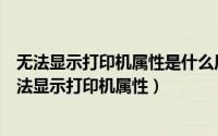 无法显示打印机属性是什么原因（打印机无法打印怎么办无法显示打印机属性）