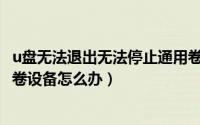u盘无法退出无法停止通用卷怎么办（U盘现在无法停止通用卷设备怎么办）