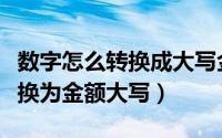 数字怎么转换成大写金额（怎样快速将数字转换为金额大写）