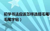 初学书法应该怎样选择毛笔字帖（初学书法者应该如何选择毛笔字帖）