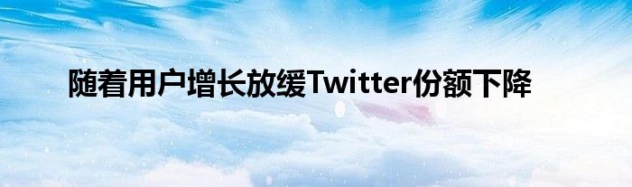 随着用户增长放缓Twitter份额下降
