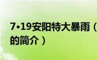 7·19安阳特大暴雨（关于7·19安阳特大暴雨的简介）