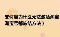 支付宝为什么无法激活淘宝（淘网电商研发支付宝没激活的淘宝号都冻结方法）
