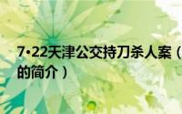 7·22天津公交持刀杀人案（关于7·22天津公交持刀杀人案的简介）