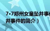 7·7郑州女童坠井事件（关于7·7郑州女童坠井事件的简介）