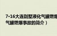 7·16大连别墅液化气罐燃爆事故（关于7·16大连别墅液化气罐燃爆事故的简介）